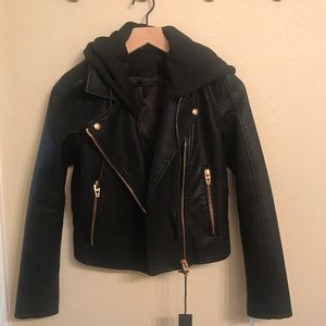 BlankNYC Meant to Be Moto Jacket w/Removable Hood